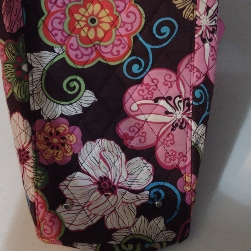 BELVAH quilted diaper bag w/ bow pink and floral Barbiecore - Picture 7 of 12